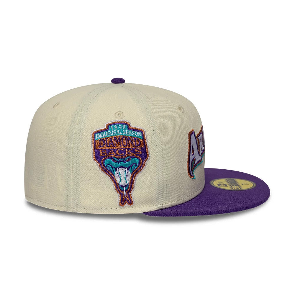 Pictured is this MLB Cooperstown Arizona Diamondbacks 59FIFTY Fitted cap in white. 6