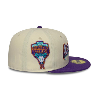Pictured is this MLB Cooperstown Arizona Diamondbacks 59FIFTY Fitted cap in white. 6