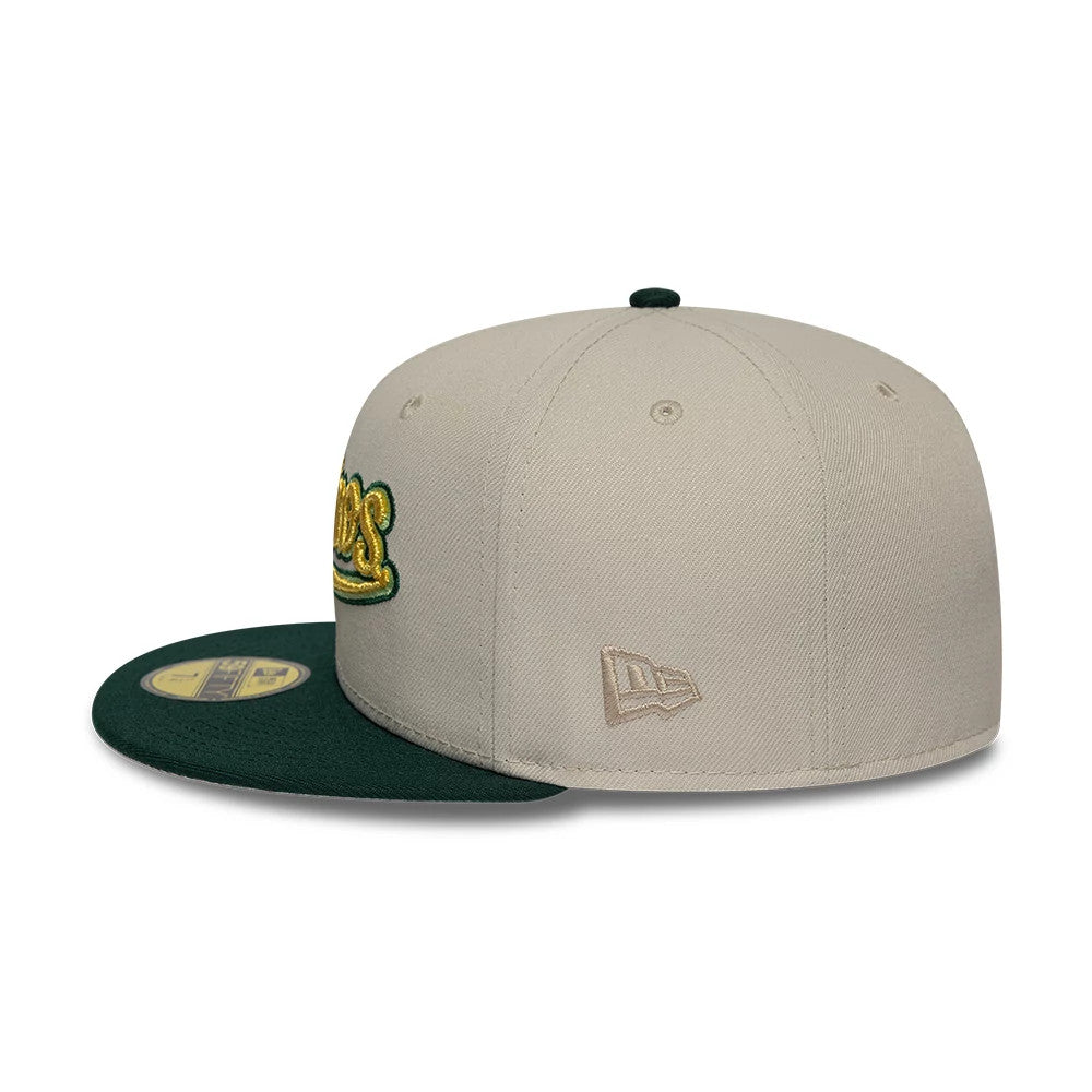 Pictured is this MLB Cooperstown Houston Astros 59FIFTY Fitted cap in beige. 7