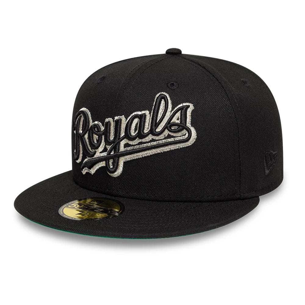 Pictured is this MLB Cooperstown Kansas City Royals 59FIFTY Fitted cap in black. 4