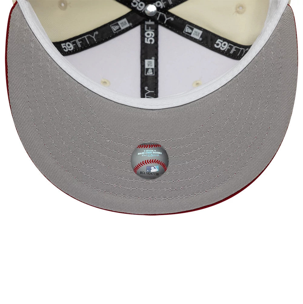 Pictured is this MLB Cooperstown Arizona Diamondbacks 59FIFTY Fitted cap in white. 2