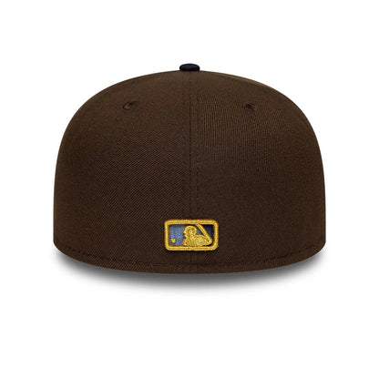 Pictured is this MLB Cooperstown Cleveland Guardians 59FIFTY Fitted cap in dark brown & navy. 5
