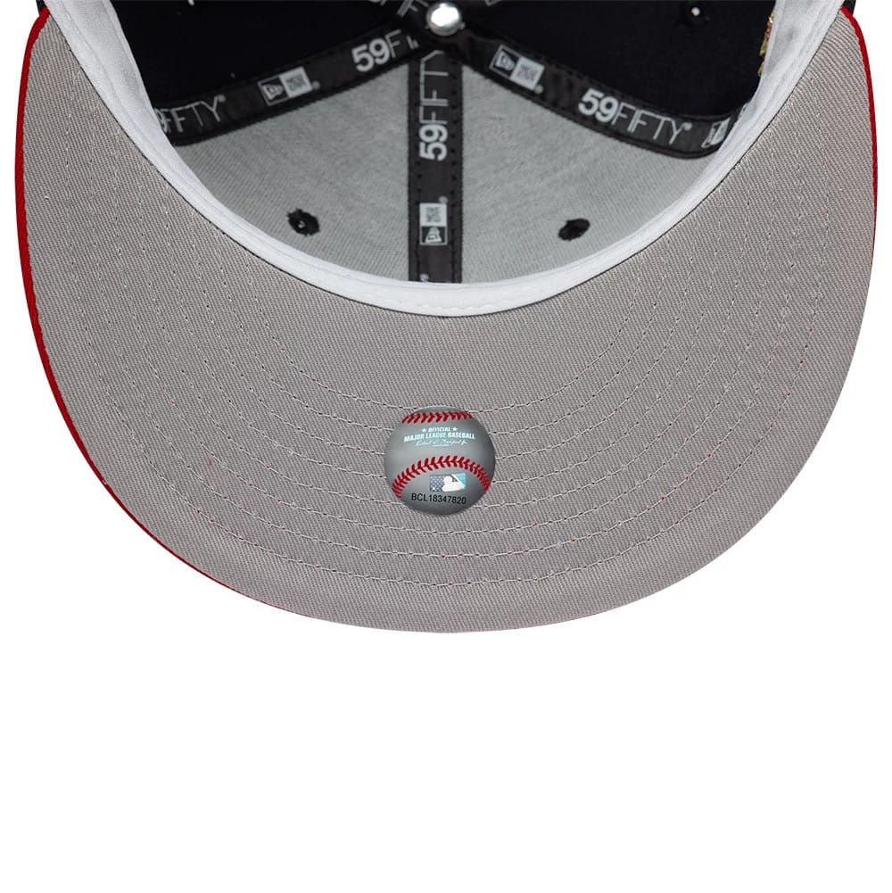 Pictured is this MLB Cooperstown Boston Red Sox 59FIFTY Fitted cap in navy. 2