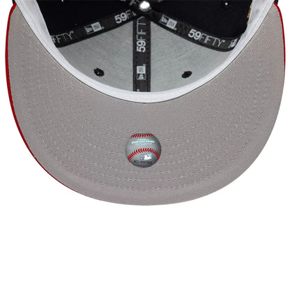 Pictured is this MLB Cooperstown Boston Red Sox 59FIFTY Fitted cap in navy. 2