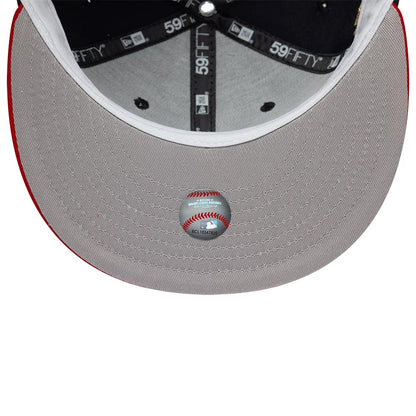 Pictured is this MLB Cooperstown Boston Red Sox 59FIFTY Fitted cap in navy. 2