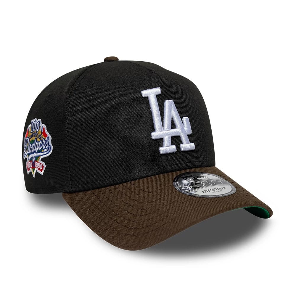 Pictured is this MLB Cooperstown LA Dodgers 9FORTY A-Frame cap in black. 1