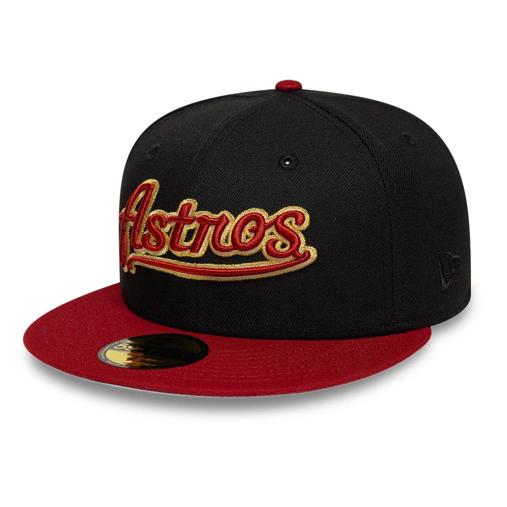 Pictured is this MLB Cooperstown Houston Astros 59FIFTY Fitted cap in black & red. 4