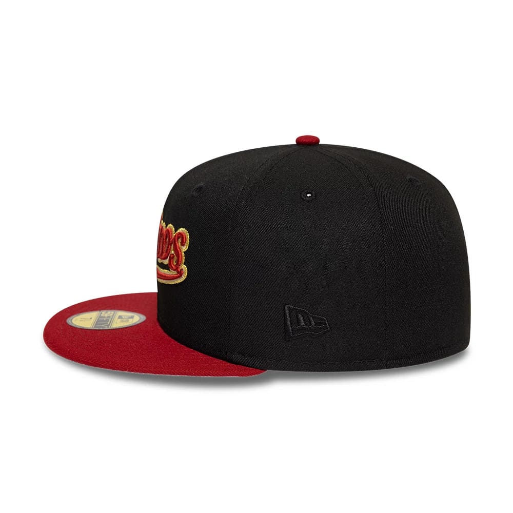 Pictured is this MLB Cooperstown Houston Astros 59FIFTY Fitted cap in black & red. 7