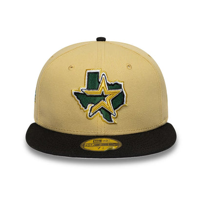 Pictured is this MLB Vegas Houston Astros 59FIFTY Fitted cap in gold & black. 3