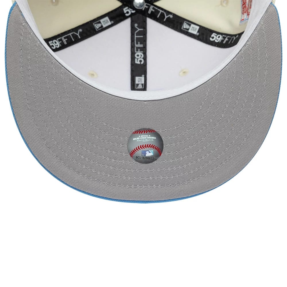 Pictured is this MLB Cooperstown Houston Astros 59FIFTY Fitted cap in cream. 2