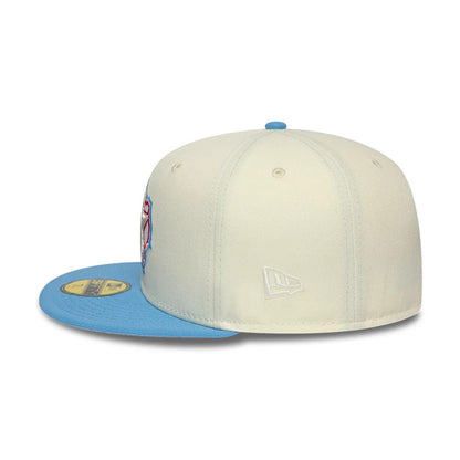 Pictured is this MLB Cooperstown Houston Astros 59FIFTY Fitted cap in cream. 7
