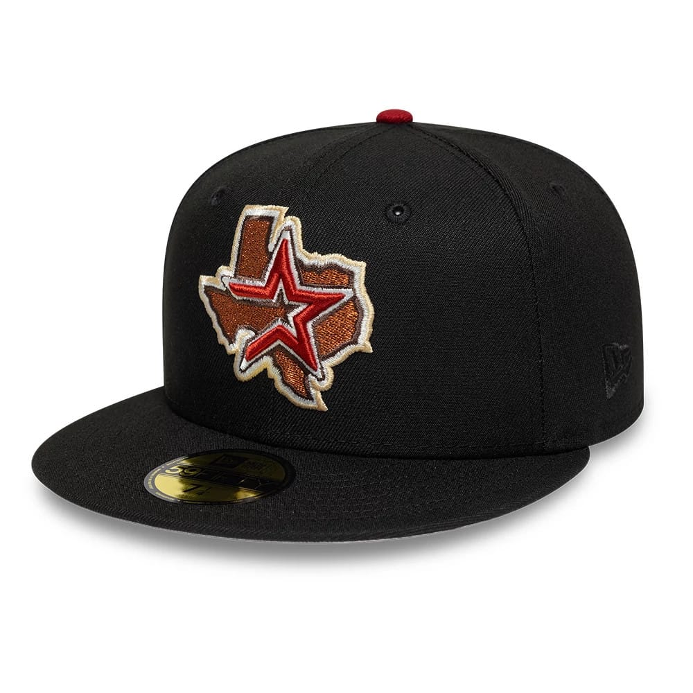 Pictured is this MLB Cooperstown Houston Astros 59FIFTY Fitted cap in black. 4