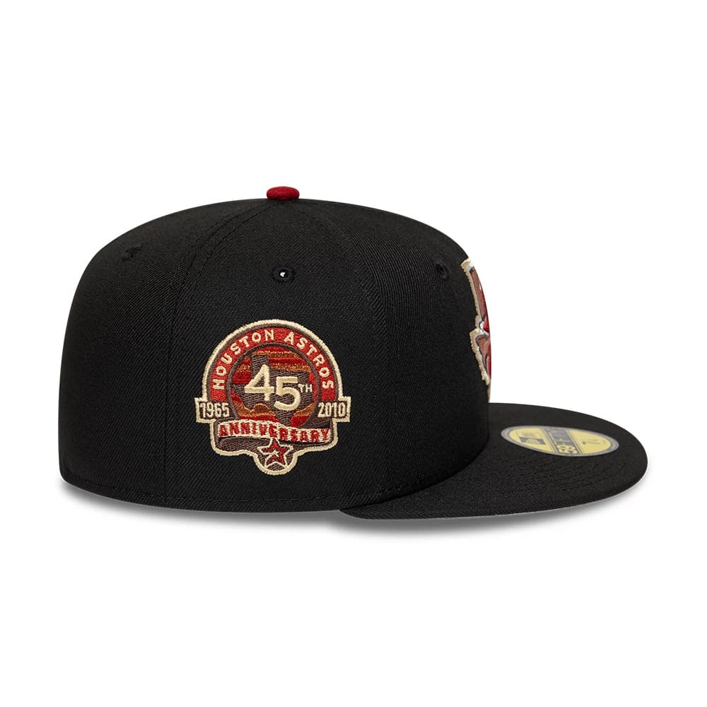 Pictured is this MLB Cooperstown Houston Astros 59FIFTY Fitted cap in black. 6