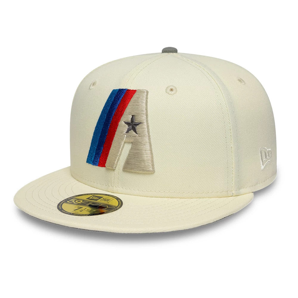 Pictured is this MLB Cooperstown Anniversary Houston Astros 59FIFTY Fitted cap in white. 4
