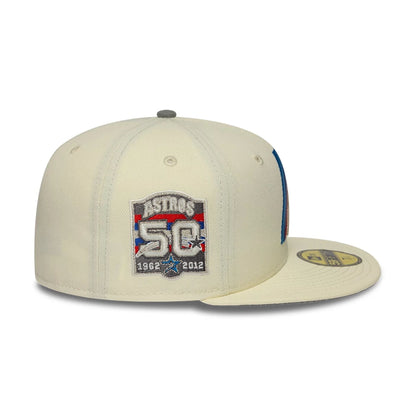 Pictured is this MLB Cooperstown Houston Astros 59FIFTY Fitted cap in white. 6