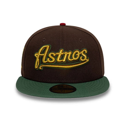 Pictured is this MLB Cooperstown Houston Astros 59FIFTY Fitted cap in dark brown & green. 3