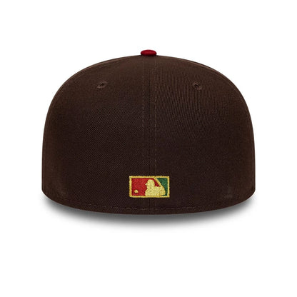 Pictured is this MLB Cooperstown Houston Astros 59FIFTY Fitted cap in dark brown & green. 5