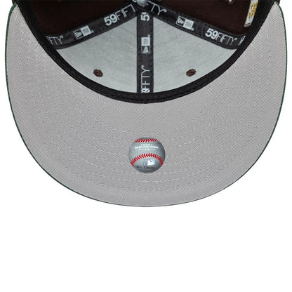 Pictured is this MLB Cooperstown Houston Astros 59FIFTY Fitted cap in dark brown & green. 2