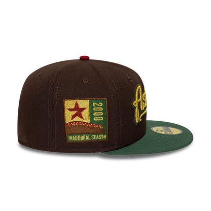 Pictured is this MLB Cooperstown Houston Astros 59FIFTY Fitted cap in dark brown. 6