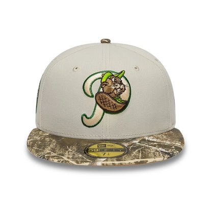 Pictured is this MiLB Hometown Portland Beavers 59FIFTY Fitted cap in beige. 3