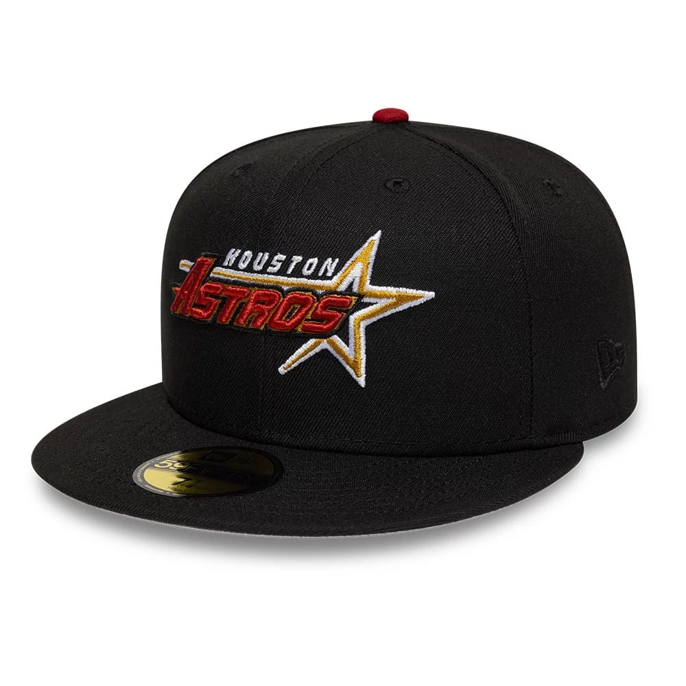 Pictured is this MLB Cooperstown Houston Astros 59FIFTY Fitted cap in black. 4