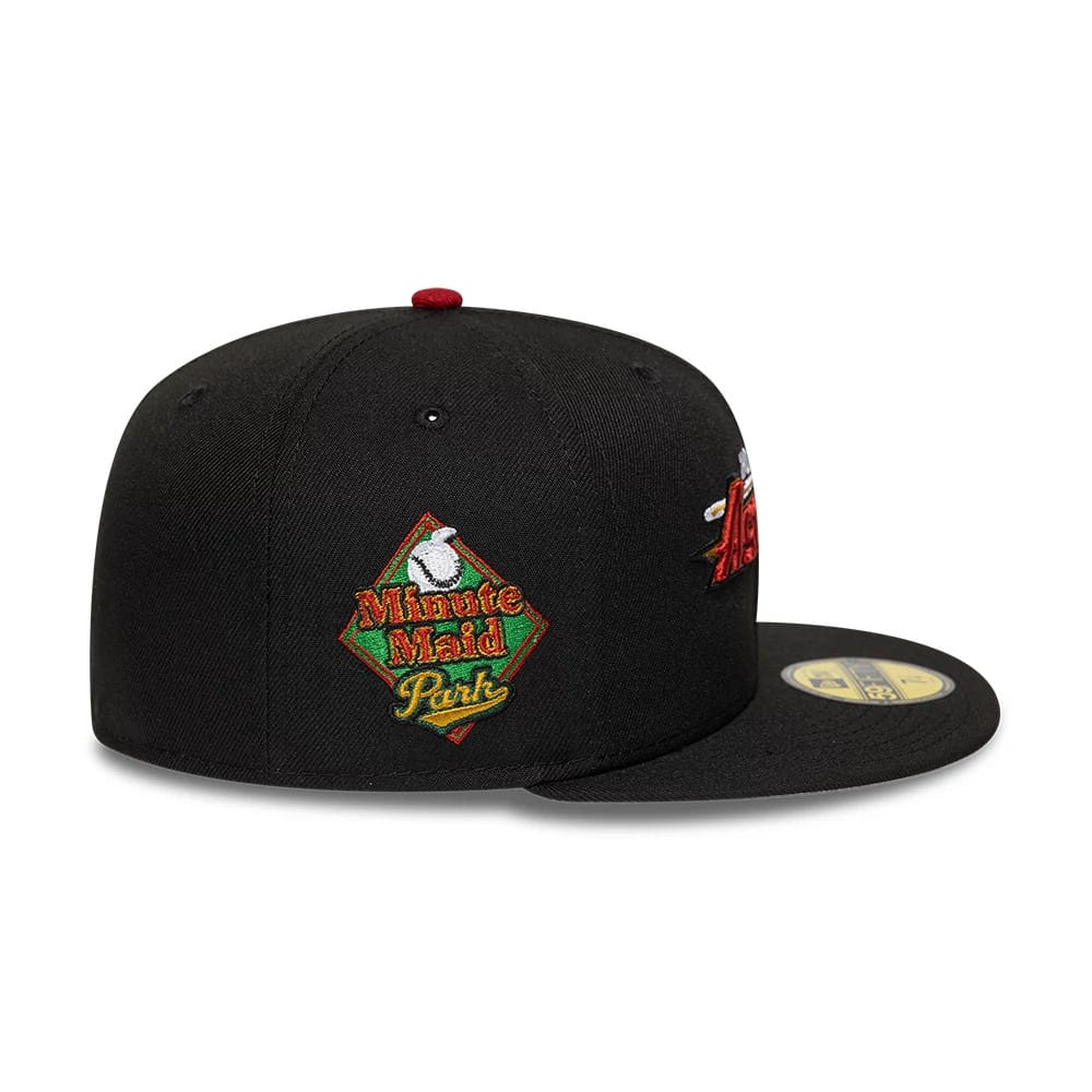 Pictured is this MLB Cooperstown Houston Astros 59FIFTY Fitted cap in black. 6
