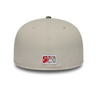 Pictured is this MiLB Hometown Gwinnett Stripers 59FIFTY Fitted cap in Beige. 5