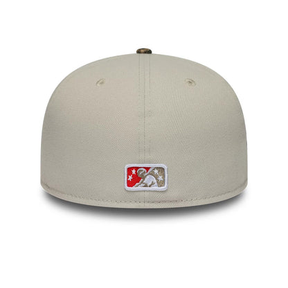 Pictured is this MiLB Hometown Gwinnett Stripers Sidepatch 59FIFTY Fitted cap in Beige. 5