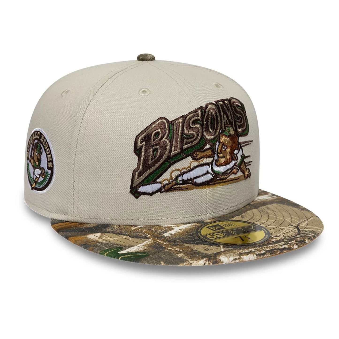 Pictured is this MiLB Hometown Buffalo Bisons 59FIFTY Fitted cap in Beige. 1