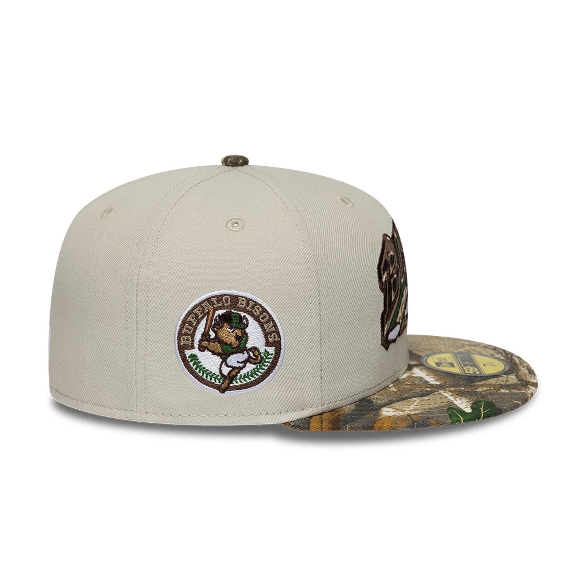 Pictured is this MiLB Hometown Buffalo Bisons 59FIFTY Fitted cap in Beige. 6