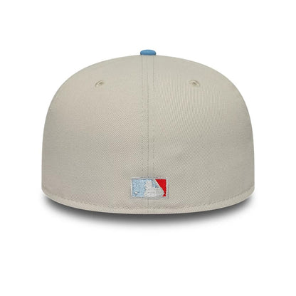 Pictured is this MLB Cooperstown Houston Astros 59FIFTY Fitted cap in beige. 5
