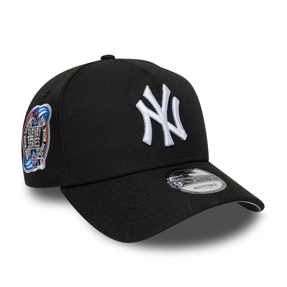 Pictured is this MLB Cooperstown New York Yankees 9FORTY A-Frame cap in black. 1
