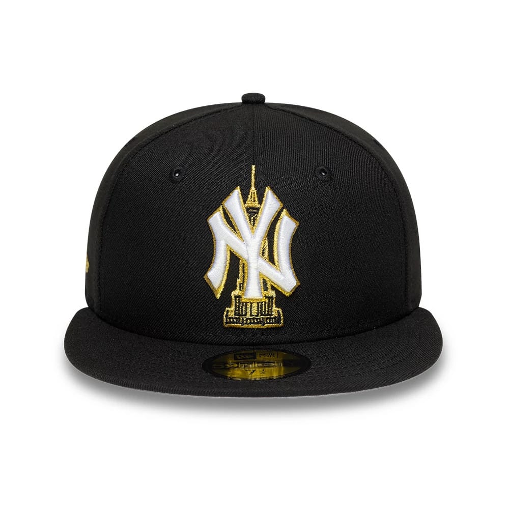 Pictured is this MLB Empire State New York Yankees 59FIFTY Fitted cap in black. 3