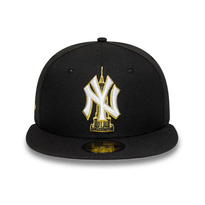 Pictured is this MLB Empire State New York Yankees 59FIFTY Fitted cap in black. 3