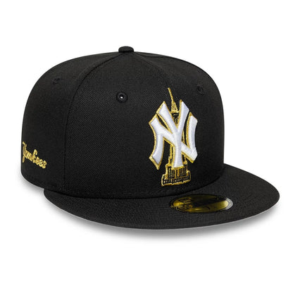 Pictured is this MLB Empire State New York Yankees 59FIFTY Fitted cap in black. 1
