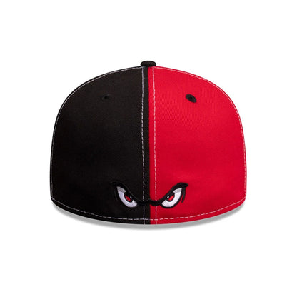 Pictured is this MiLB Pinwheel Lake Elsinore Storm 59FIFTY Fitted cap in red. 5