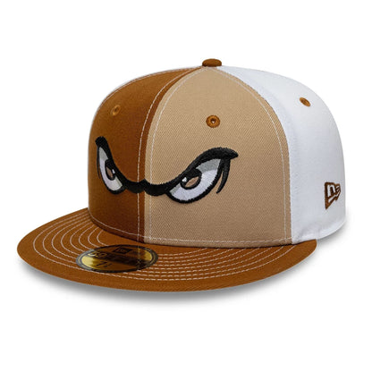 Pictured is this MiLB Pinwheel Lake Elsinore Storm 59FIFTY Fitted cap in Cream. 1