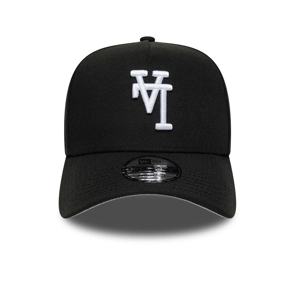 Pictured is this  MLB Upsidedown LA Dodgers 9FORTY A-Frame cap in black. 3