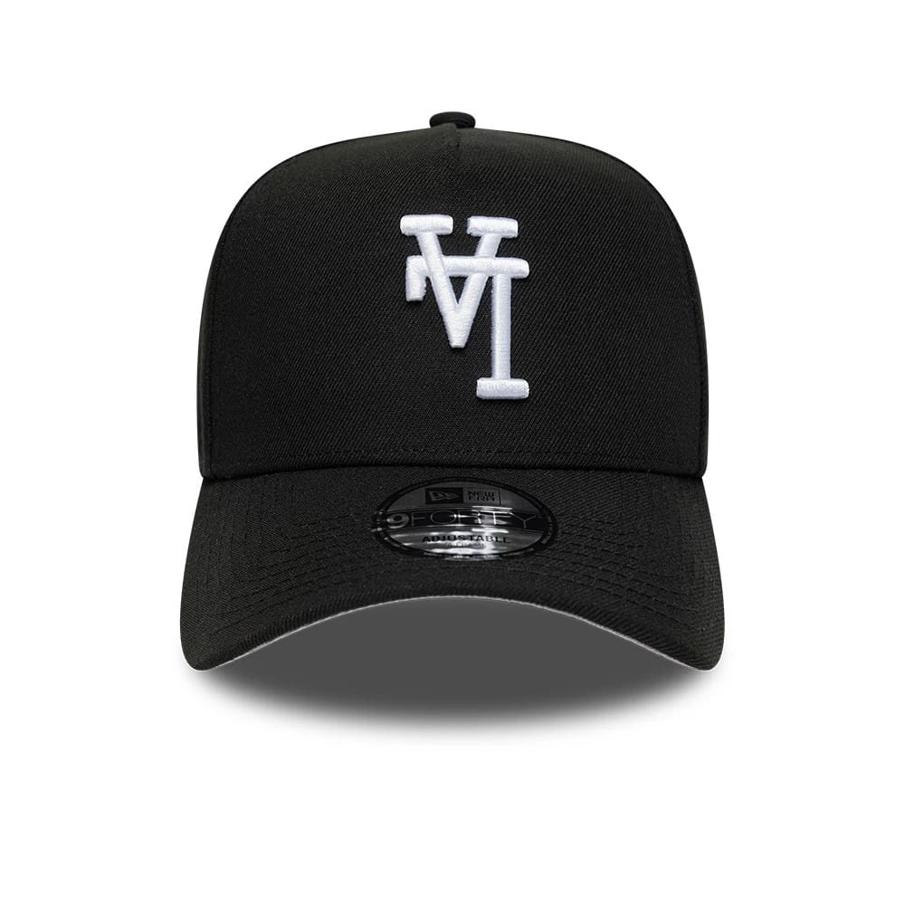 Pictured is this  MLB Upsidedown LA Dodgers 9FORTY A-Frame cap in black. 3