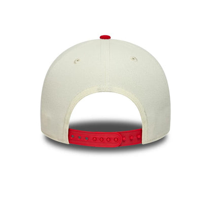 Pictured is this MLB Chrome Scarlet Chicago White Sox 9FORTY A-Frame Adjustable cap in cream. 5