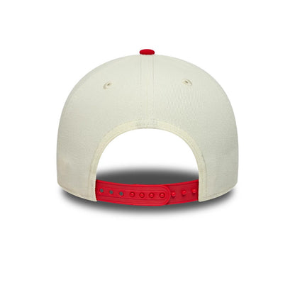Pictured is this MLB Chrome Scarlet Chicago White Sox 9FORTY A-Frame Adjustable cap in cream. 5