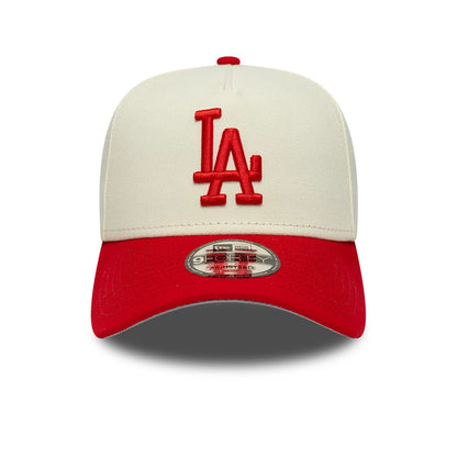 Pictured is this MLB Chrome Scarlet LA Dodgers 9FORTY A-Frame Adjustable cap in white. 3
