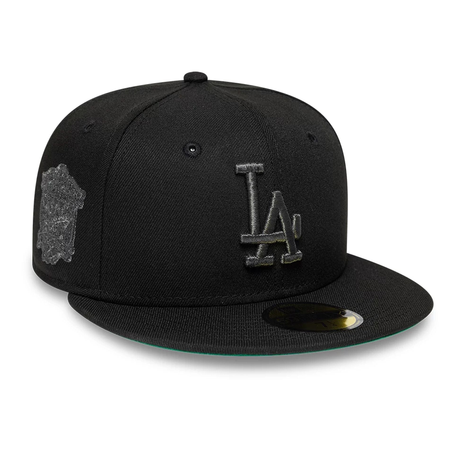 Pictured is this MLB Cooperstown LA Dodgers 59FIFTY Fitted cap in black. 1