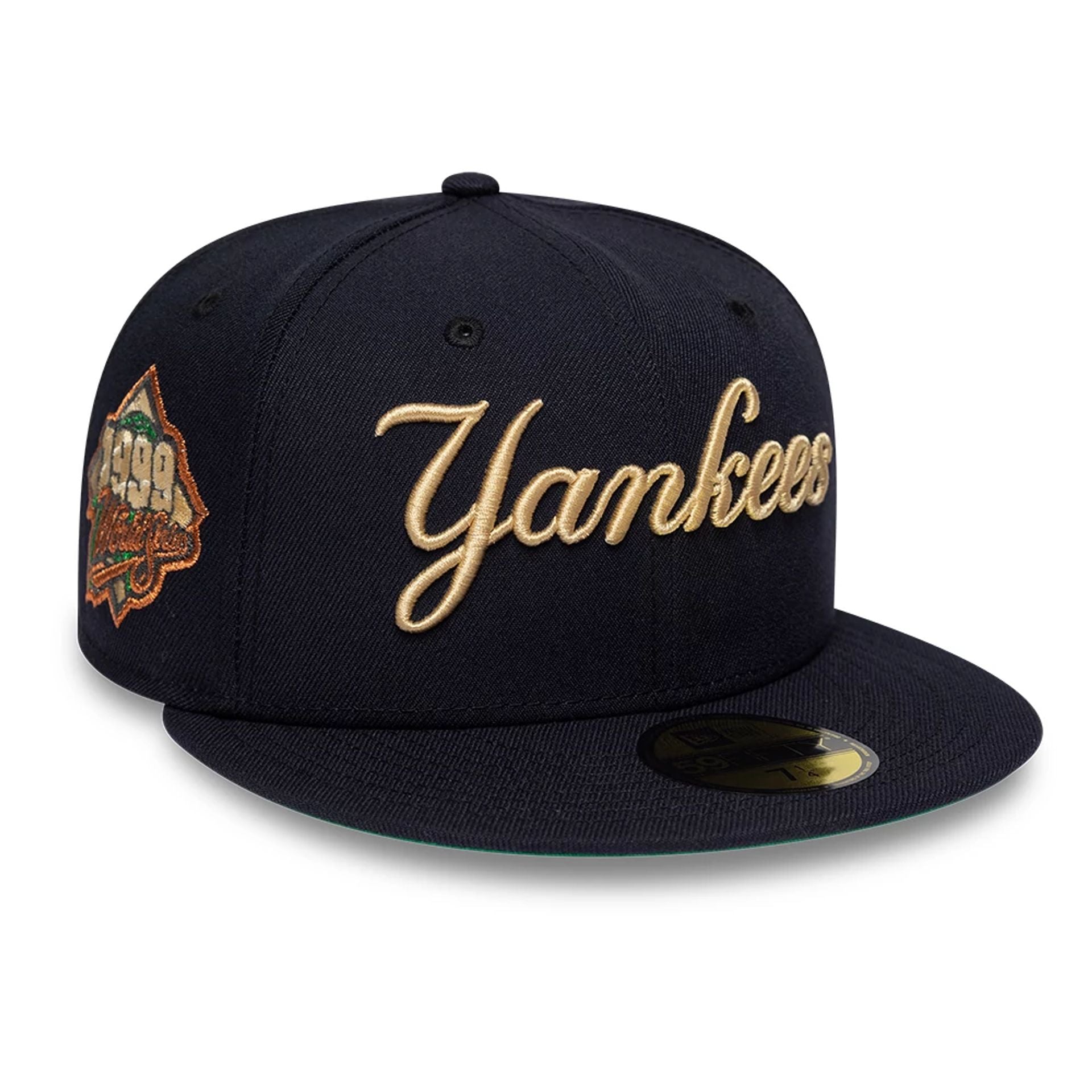 Pictured is this MLB Cooperstown New York Yankees 59FIFTY Fitted cap in navy. 1