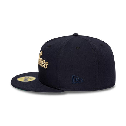 Pictured is this MLB Cooperstown New York Yankees 59FIFTY Fitted cap in navy & gold. 7