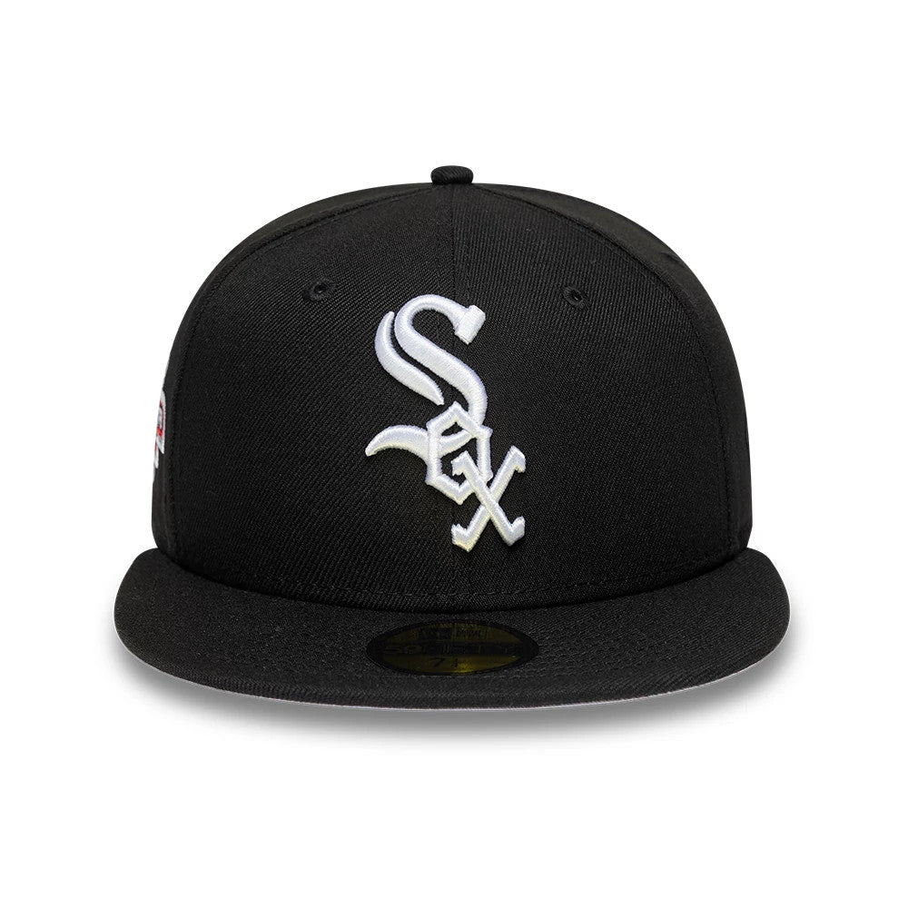 Pictured is this MLB Cooperstown Chicago White Sox 59FIFTY Fitted cap in black. 3
