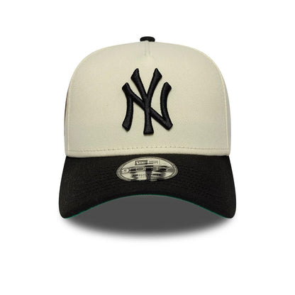 Pictured is this MLB Cooperstown New York Yankees 9FORTY A-Frame cap in white & black. 3