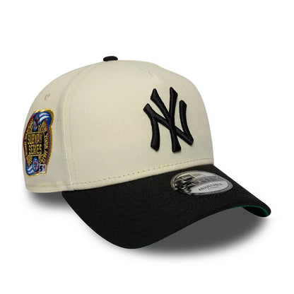 Pictured is this MLB Cooperstown New York Yankees 9FORTY A-Frame cap in white & black. 1