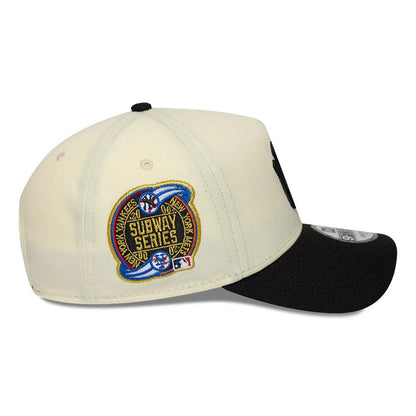 Pictured is this MLB Cooperstown New York Yankees 9FORTY A-Frame cap in white & black. 5