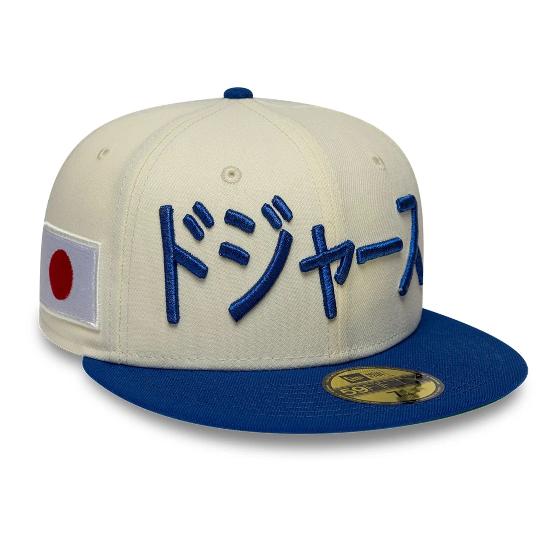 Pictured is this MLB Kanji Japan Flag LA Dodgers 59FIFTY Fitted cap in white. 1